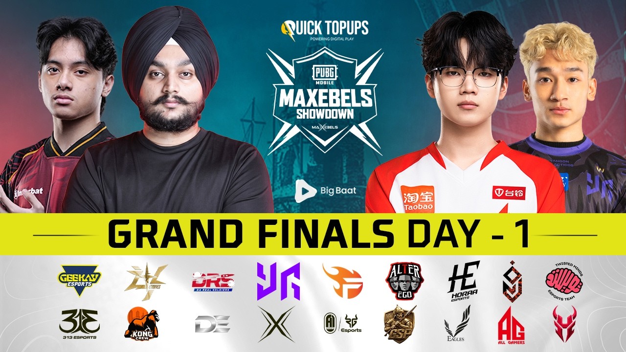 PUBG MOBILE MAXEBELS SHOWDOWN GRAND FIANLS | DAY 1 | Ft. #AE #KONG #YG #HORAA #FL #AG  #VOIN #A1