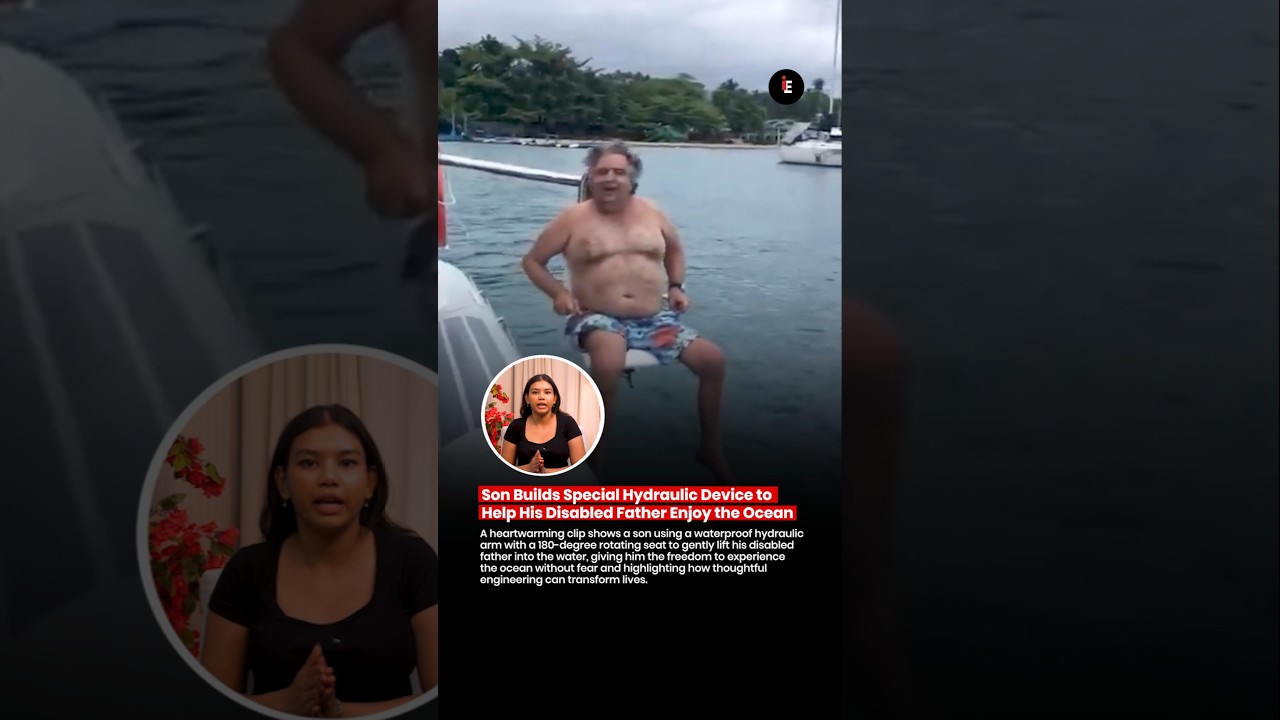 Son Builds Special Hydraulic Lift So His Disabled Father Can Enjoy The Ocean 😭