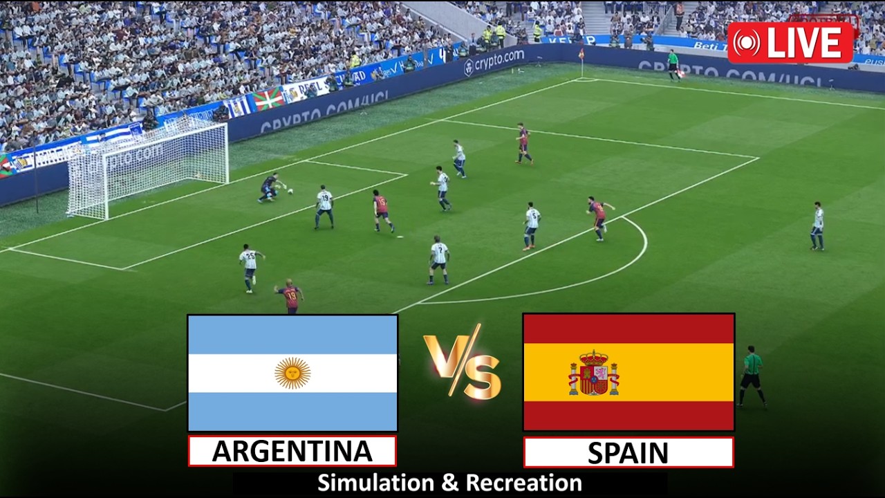 🔴Live : Argentina vs Spain I Video Game Simulation I Full Match Live Stream I 20 July, 2026