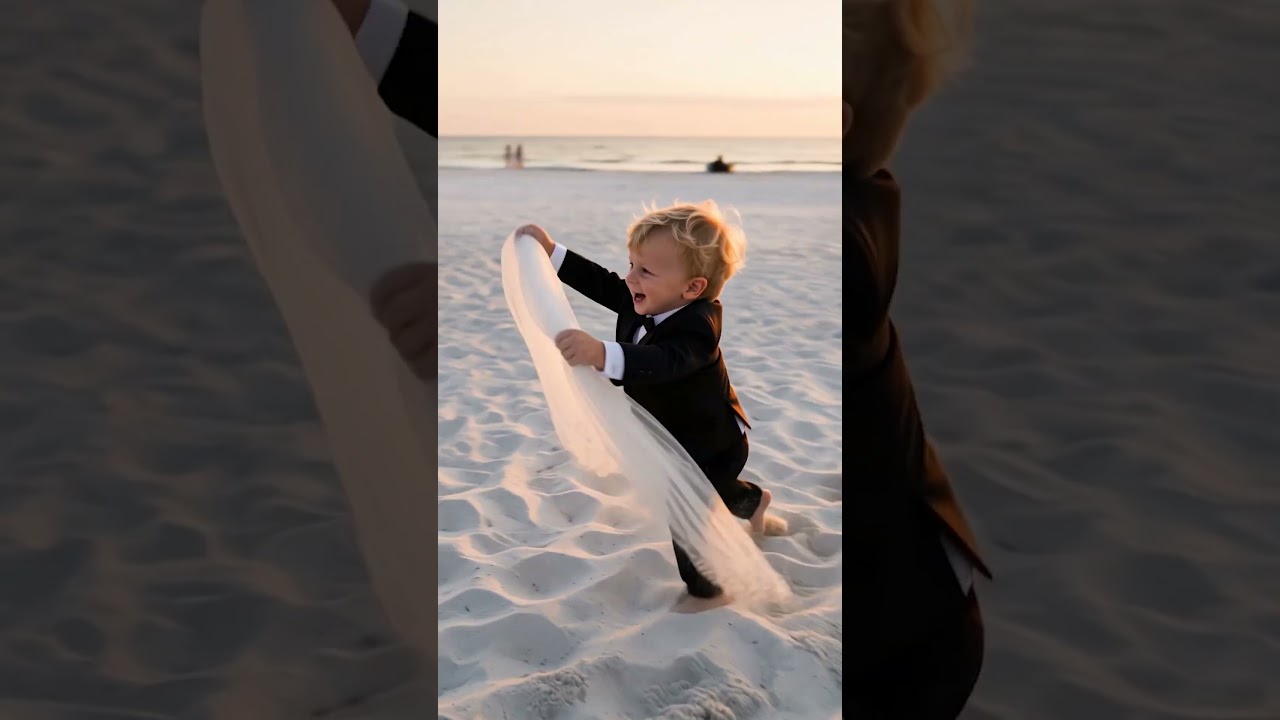 2YO Dives to Save Bride's Veil at Beach Wedding 🌊👰
